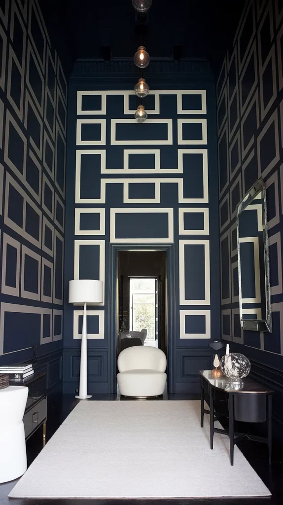 Dark Wallpaper Entryway Foyers