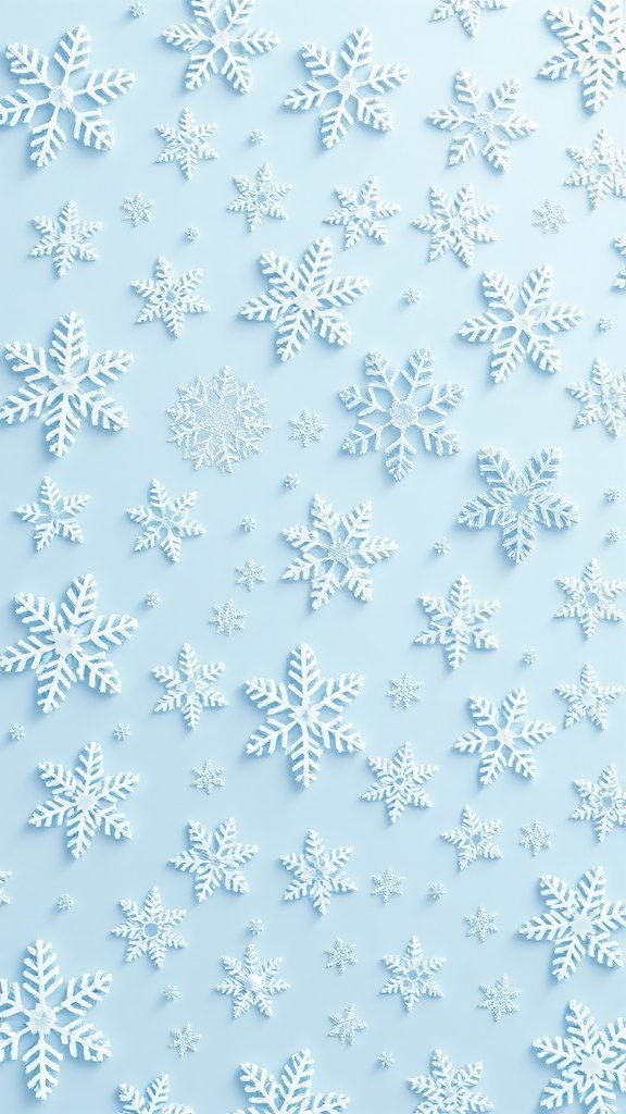 A collection of snowflakes on a blue background, perfect for February wallpaper.