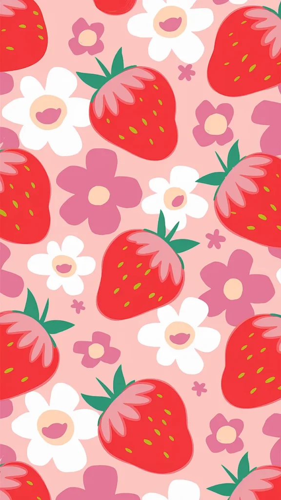 strawberry wallpaper kawaii