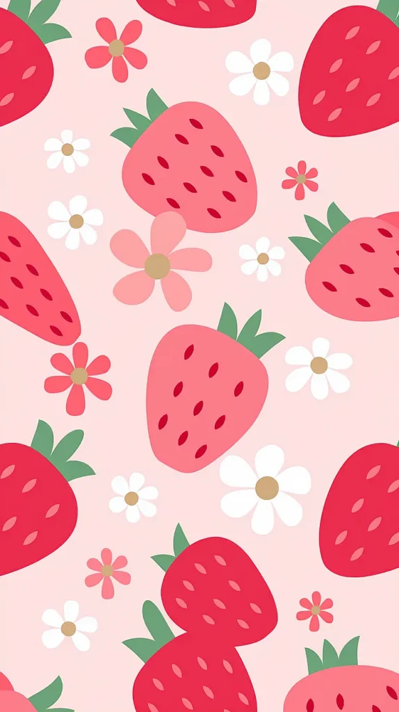strawberry wallpaper kawaii