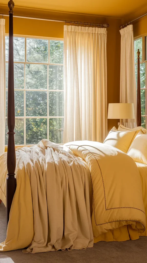light academia bedroom yellow