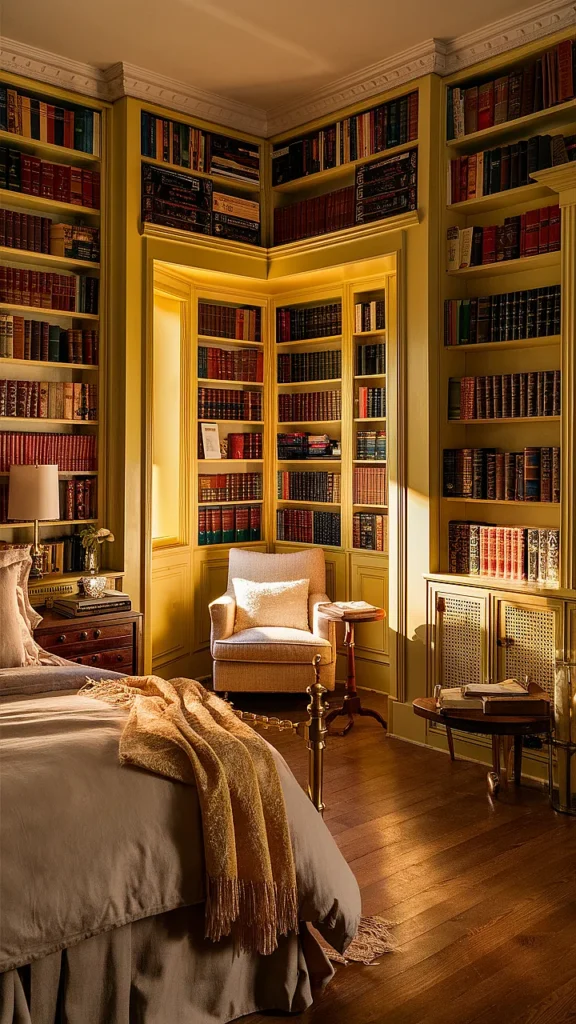 light academia bedroom yellow