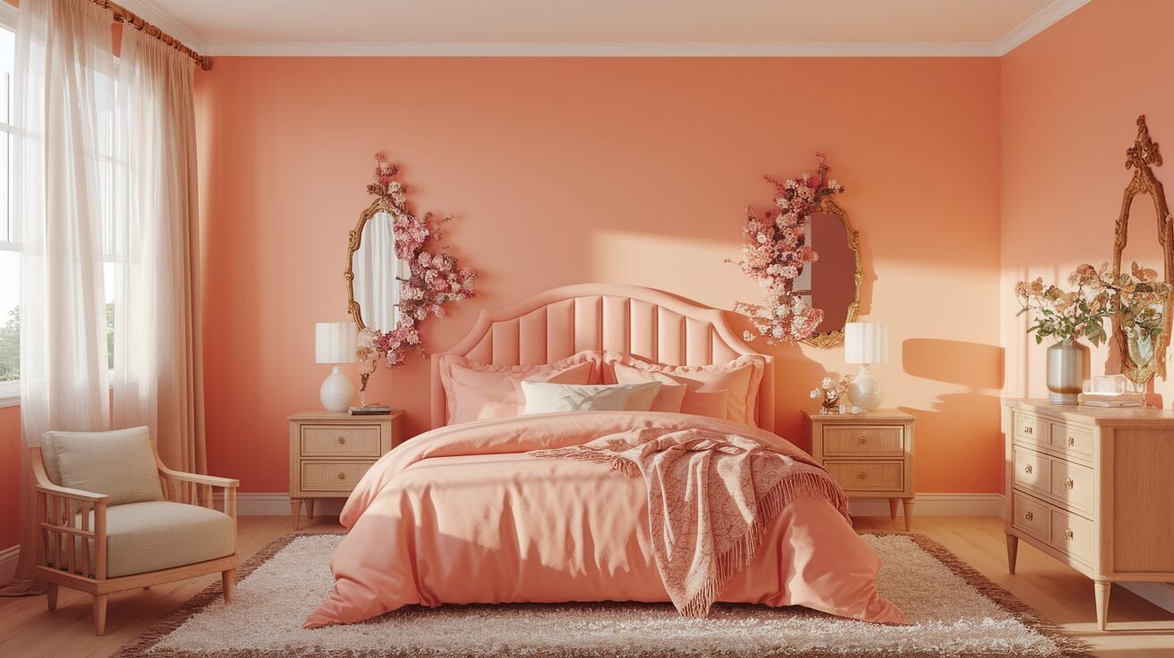 peach bedroom