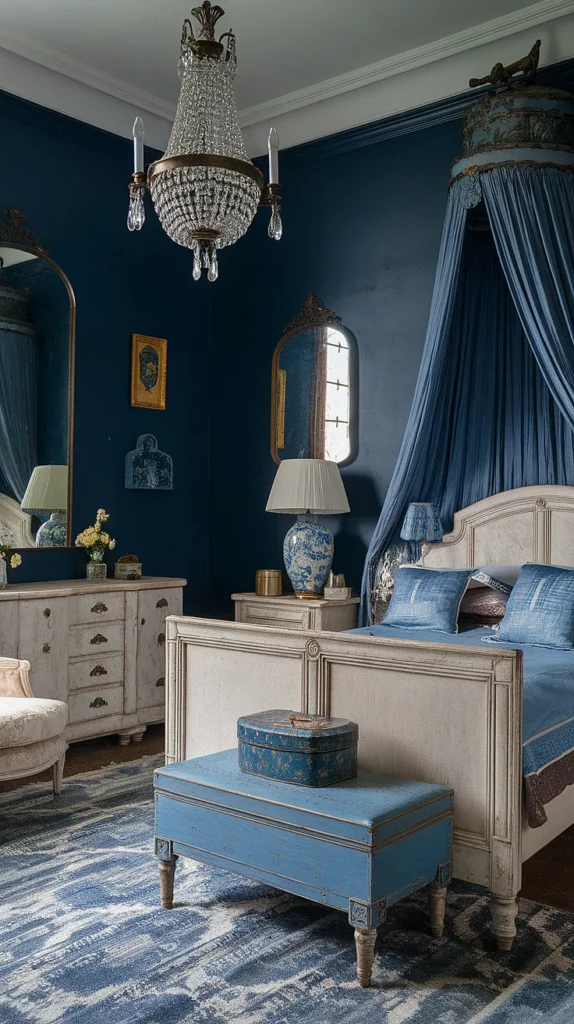 antique bedroom ideas blue