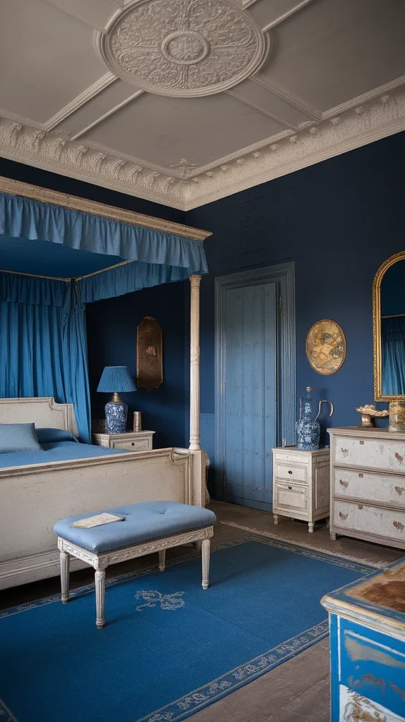 antique bedroom ideas blue
