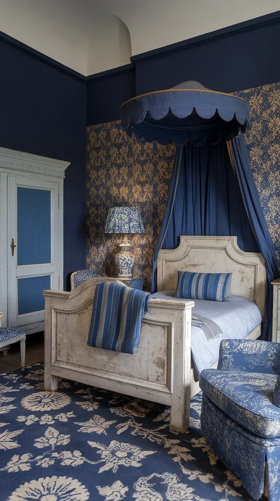 antique bedroom ideas blue