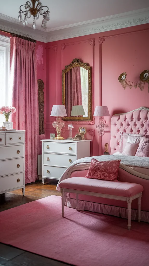 antique bedroom ideas pink