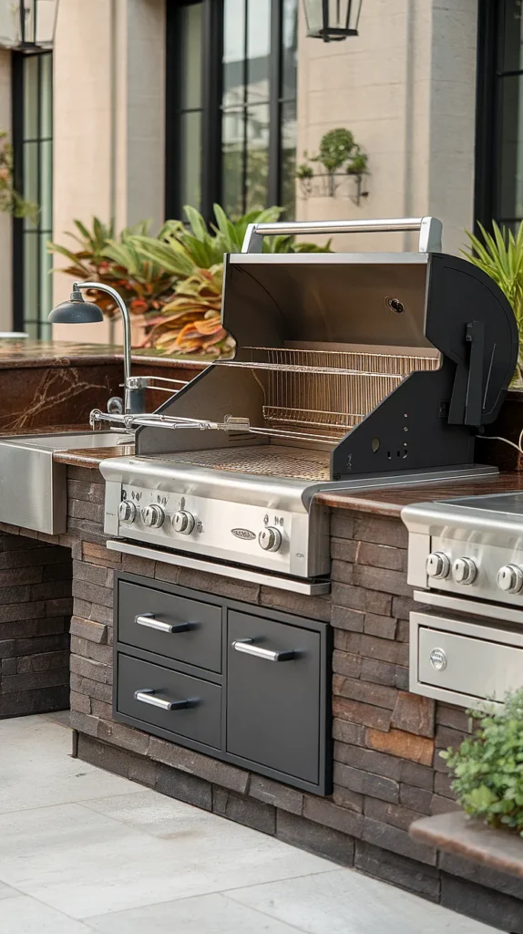 luxury outdoor kitchen grill