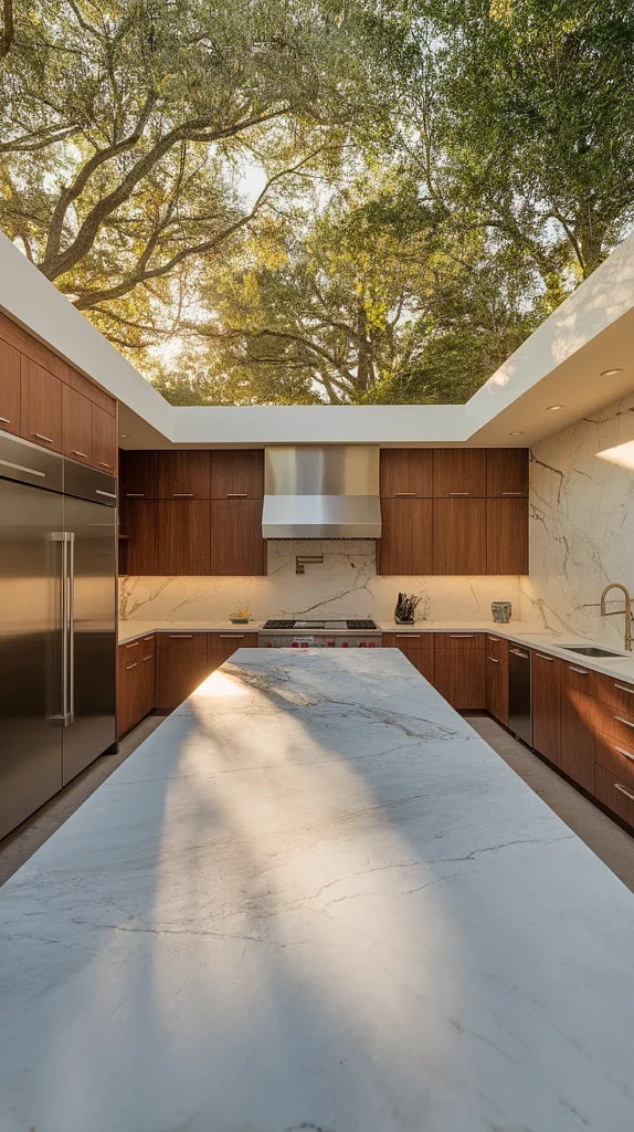 luxury outdoor kitchen marble