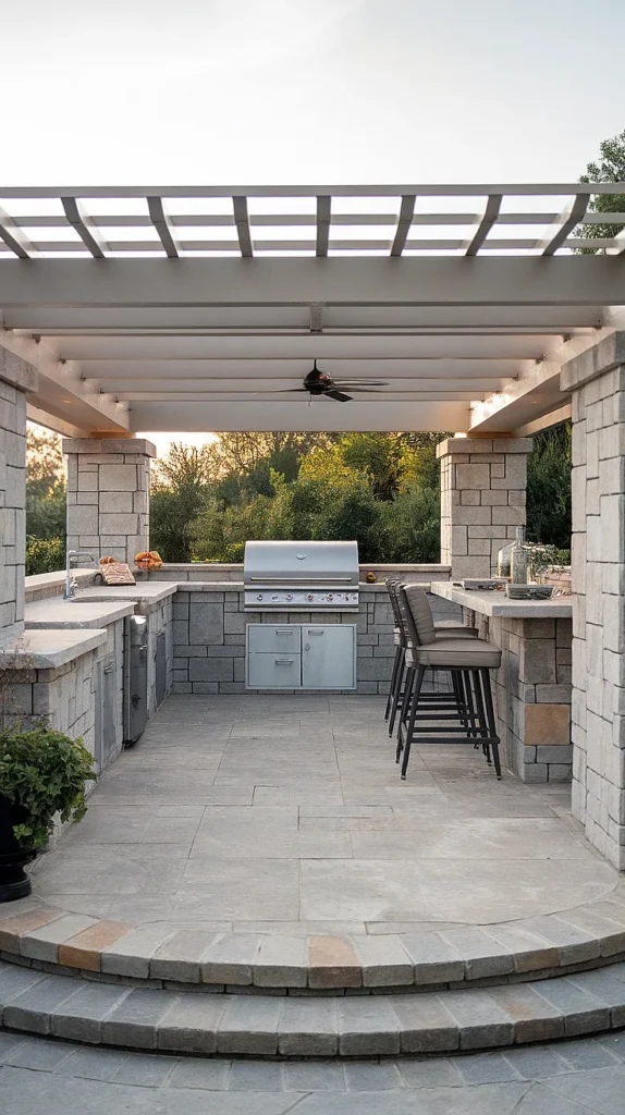 luxury outdoor kitchen patio