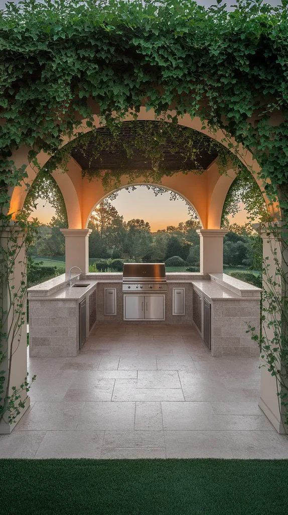 luxury outdoor kitchen patio