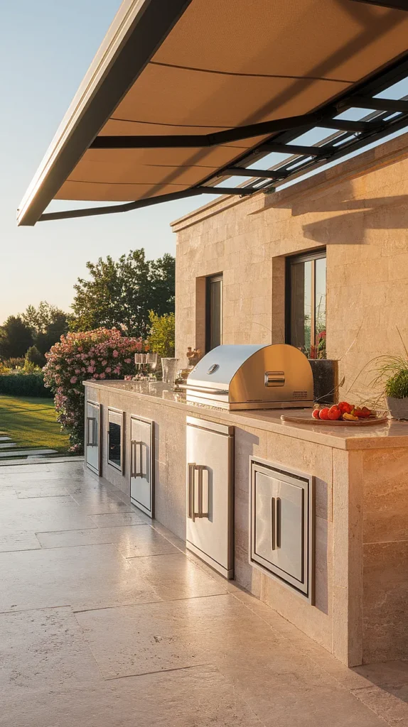 luxury outdoor kitchen patio