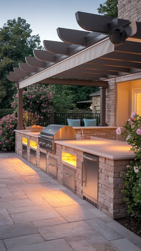 luxury outdoor kitchen patio