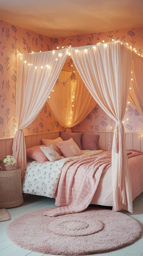 peach girls bedroom