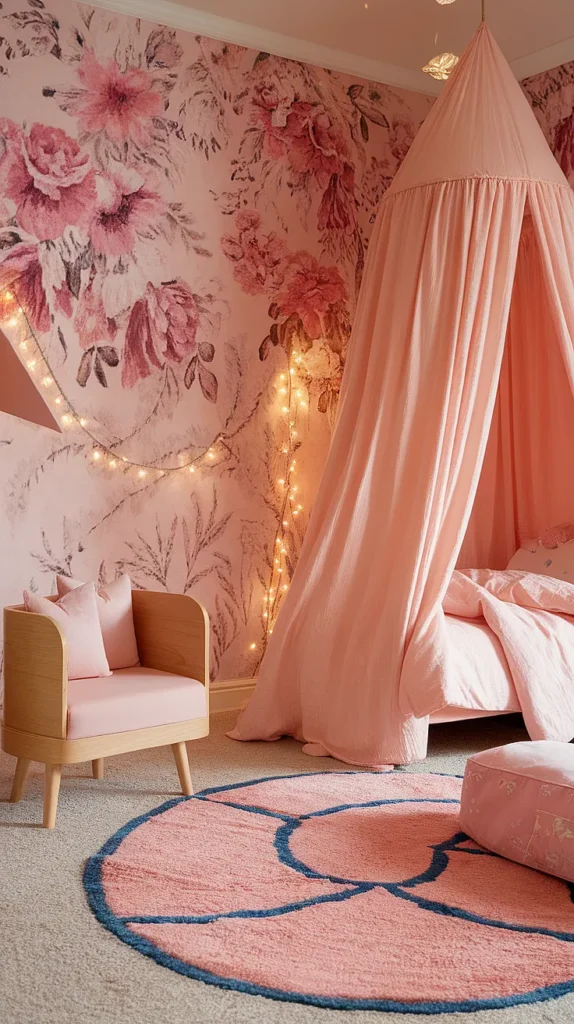 peach girls bedroom