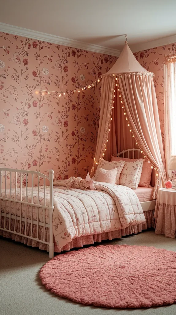 peach girls bedroom