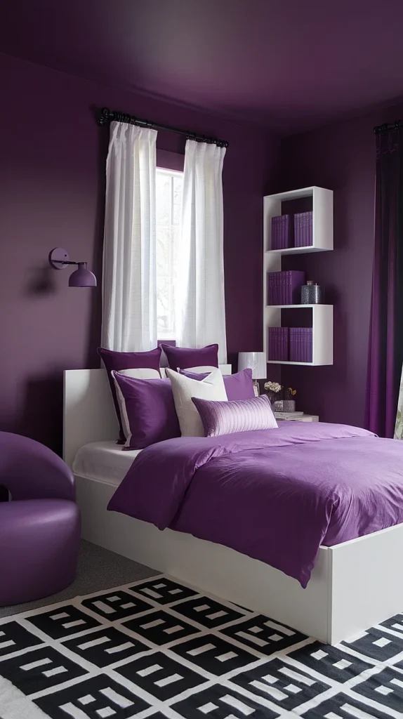 plum purple bedroom