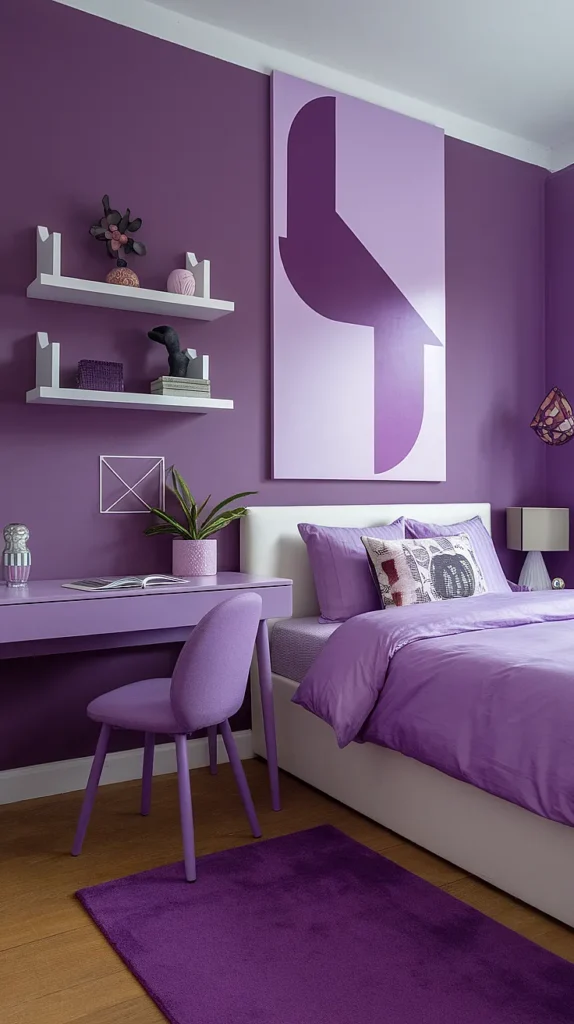 plum purple bedroom