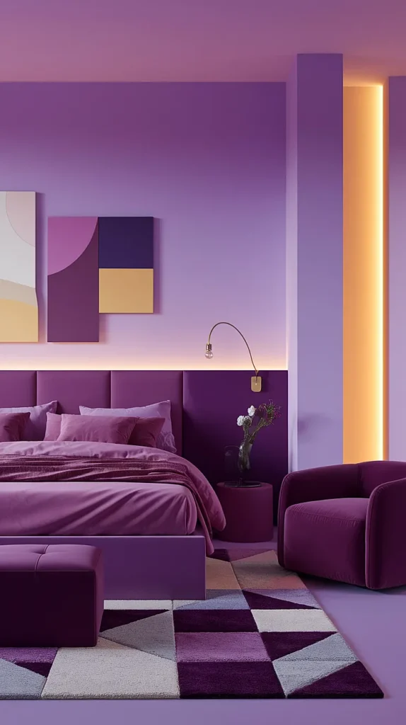 plum purple bedroom