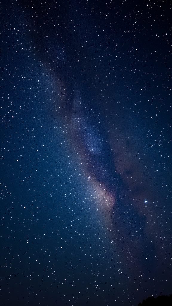 A stunning view of a starry night sky filled with countless stars and shades of blue and purple.