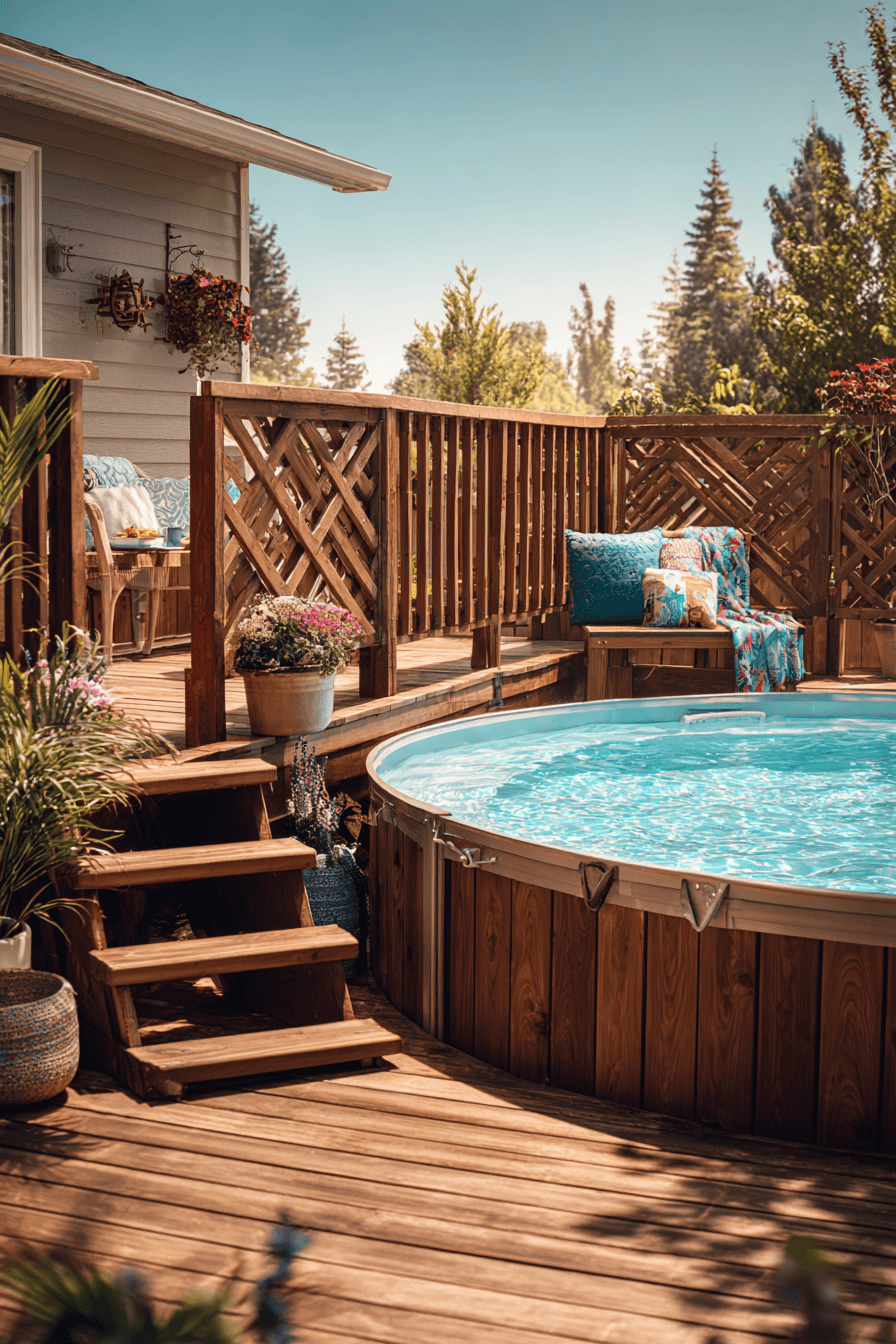 27 Above Ground Pool With Deck Off House Ideas for a Dreamy Backyard Oasis